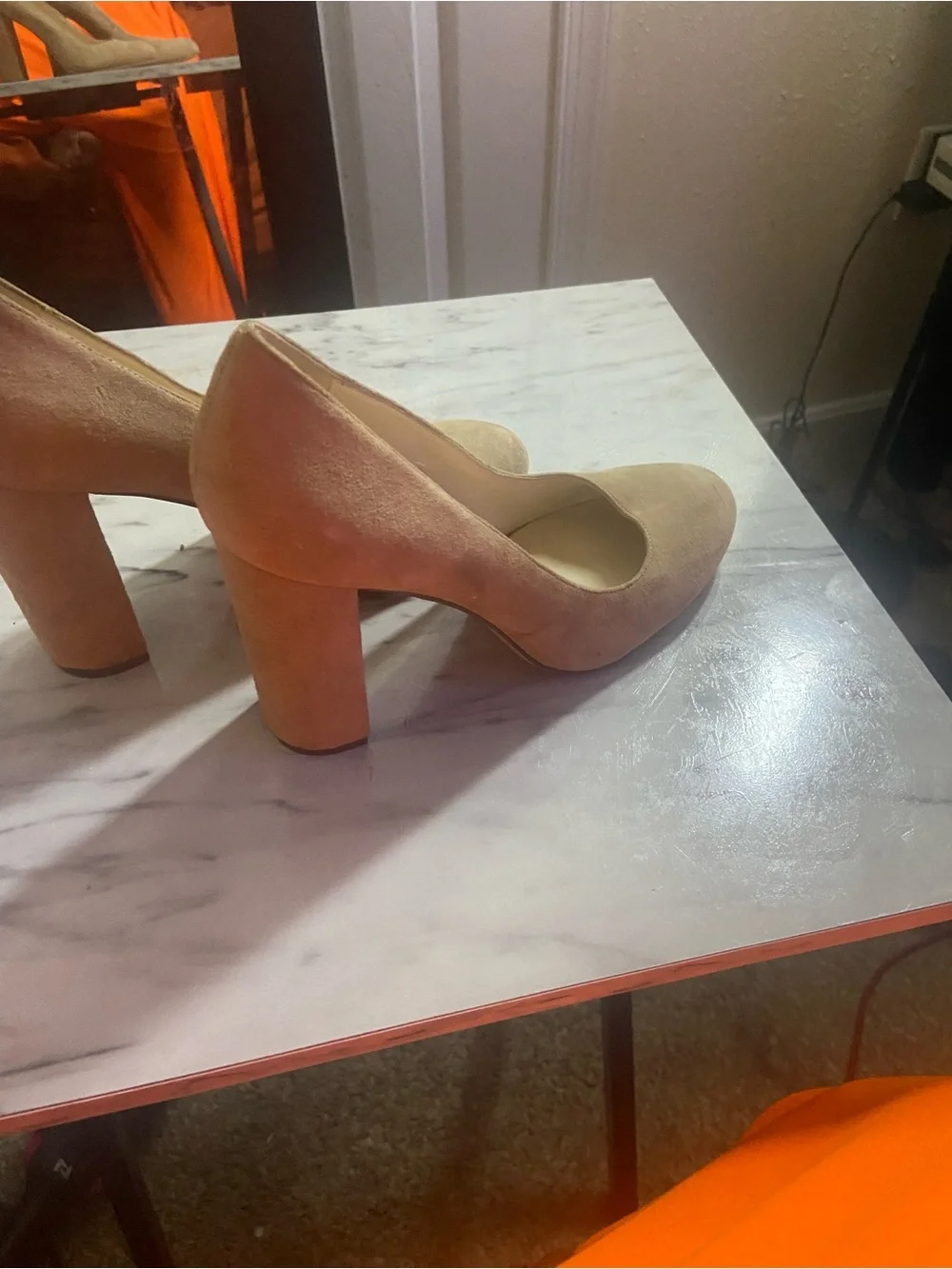 Nine West Beige Suede Pumps
